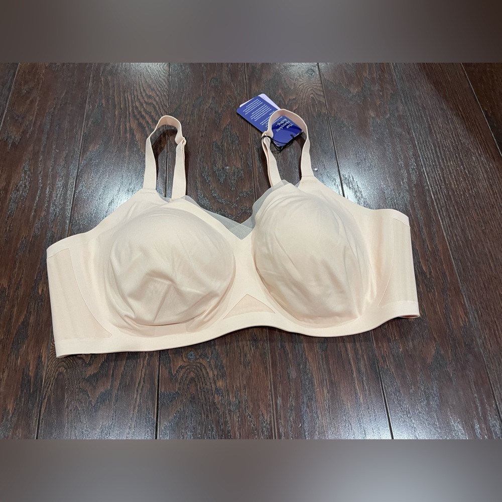 Honeylove SoftForm V Neck Bra 3X blush nude 44DD/DDD wireless comfort NEW